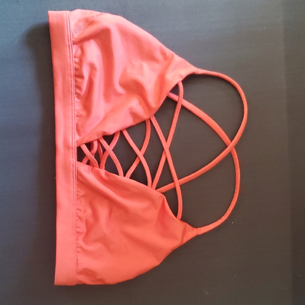 Red Strappy Sports Bra